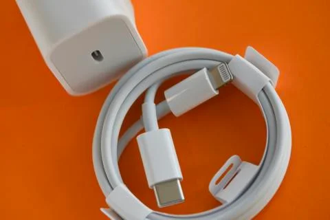 USB-C type to Lightning-fast charging cable Stock Photos