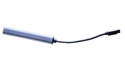 USB-C to USB-A Adapter with a sleek, modern design on a white background Stock Photos