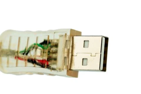 Usb cable against a white background Stock Photos