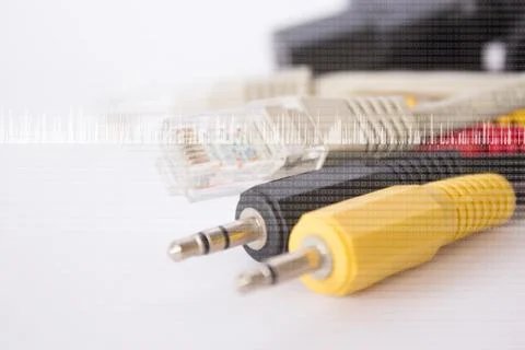 Usb Cable And Av Connector Background Series Stock Illustration