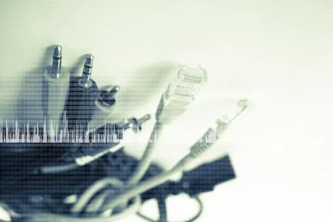 Usb Cable And Av Connector Background Series,Filters Look Stock Illustration