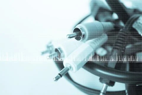 Usb Cable And Av Connector Background Series,Filters Look Stock Illustration