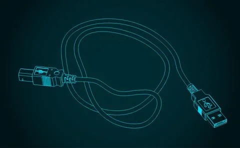 USB Cable A-B Illustrazione stock