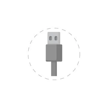 USB cable colourful flat vector icon Stock Illustration