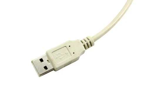 USB cable for computer isolated on white background with clipping path. Stock Photos