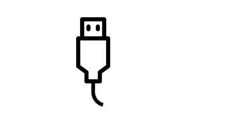 A USB cable connected to a computer, indicating a link for power or data ex.. Stock Footage 334766307