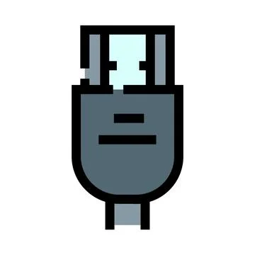 Usb cable connecting device input power energy Ilustração Stock