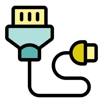 Usb cable connecting showing data transfer and power supply Stock Illustration