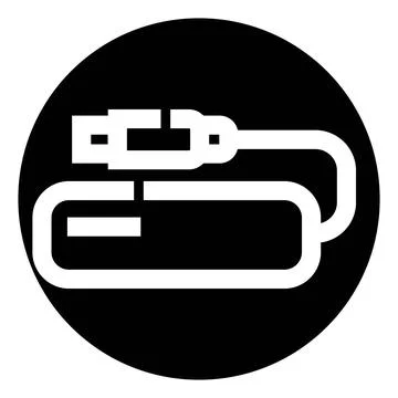 Usb cable connecting to storage device icon Ilustración de archivo