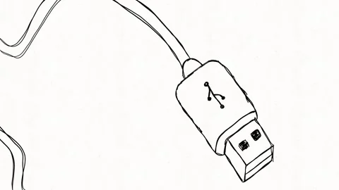 USB Cable Connector for Digital Data Transfer Stock Footage 342018431