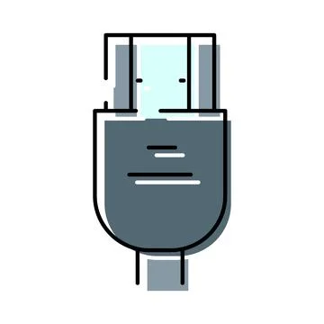 Usb cable connector for electronic devices technology Stock Illustration