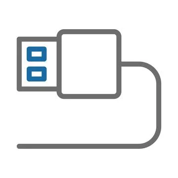 USB cable connector icon. Concept of data transfer, connection, and technolog Stock Illustration