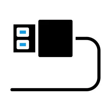 USB cable connector icon. Concept of data transfer, connection, and technolog Stock Illustration