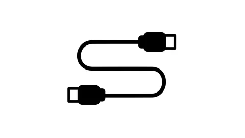 USB Cable Connector Icon Stock Footage 340307234