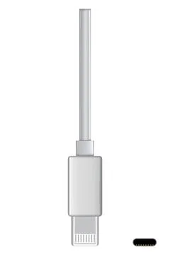 Usb cable connector, lightning. Realistic vector of phone jack for cabling in イラスト素材