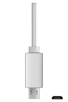 Usb cable connector, micro USB. Realistic vector of phone jack for cabling in Stock Illustration