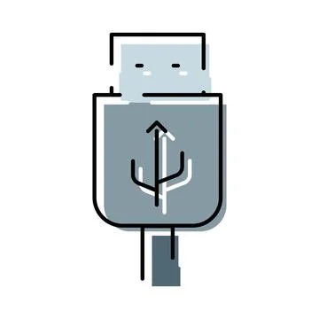 Usb cable connector plug transmitting data Stock Illustration