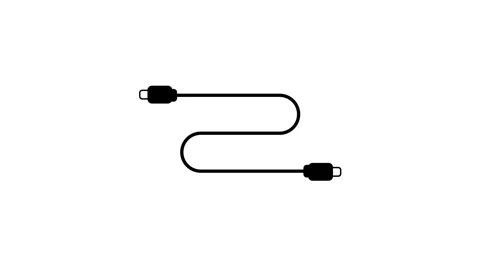USB cable with connector plugs animation isolated on white background Stock Footage 341230371