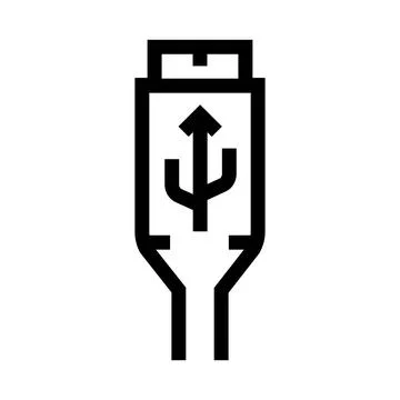 Usb cable connector providing data transfer connection icon Stock Illustration