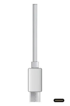 Usb cable connector, Type C. Realistic vector of phone jack for cabling in white Stock Illustration