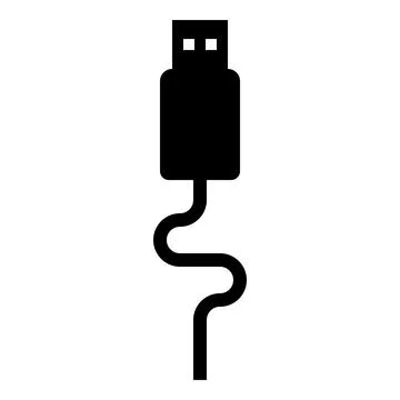 USB cable connector type A data icon black color vector illustration image .. Stockillustratie