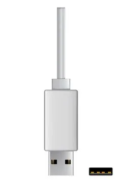 Usb cable connector, Type A. Realistic vector of phone jack for cabling in white Stock Illustration