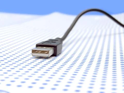 Usb cable on dotted background 스톡 사진