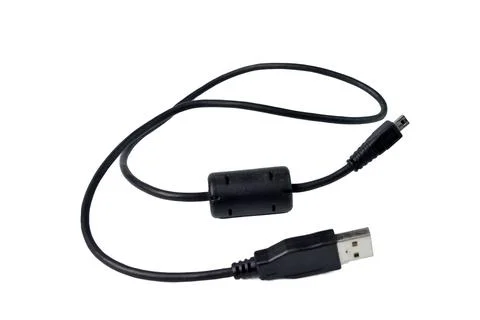 USB cable for dslr camera isolated on a white background Stock-Fotos