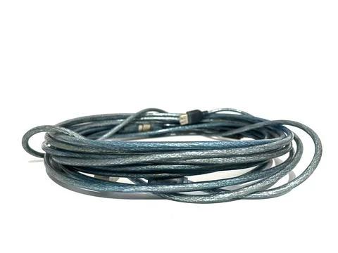 USB cable extension roll isolated on white background Фото