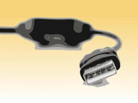 USB Cable - focus on connector Stock-Illustration