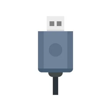 Usb cable icon flat isolated Stock Illustration