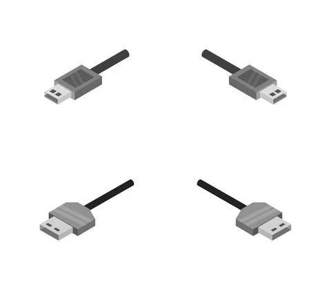 Usb cable icon illustrated in vector on white background Stock Illustration