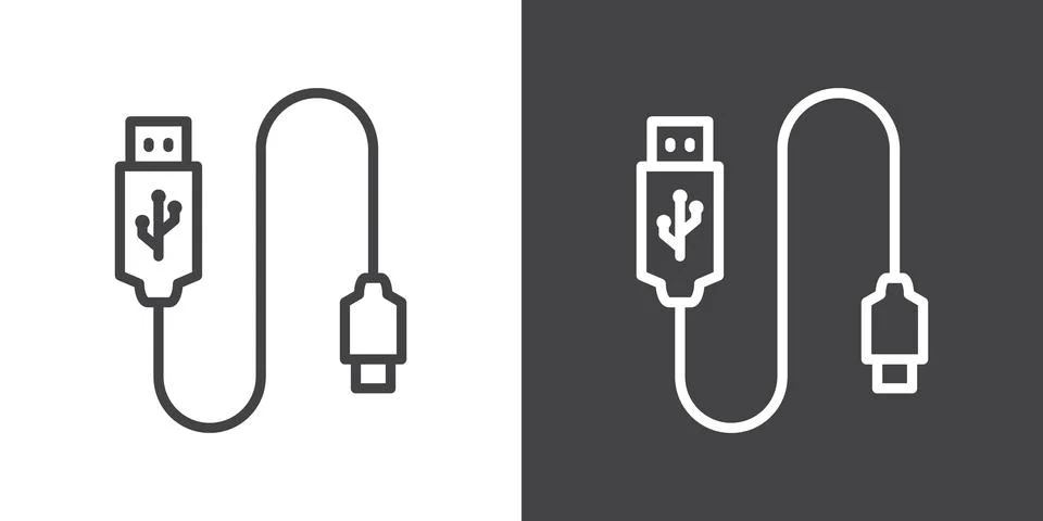 USB cable icon Stock Illustration