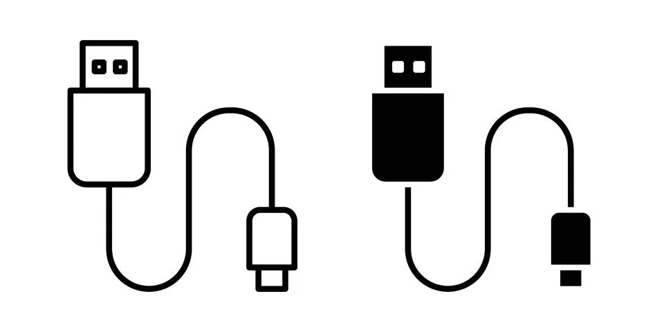 USB cable icon Illustration set. Vector Eps10 for apps イラスト素材