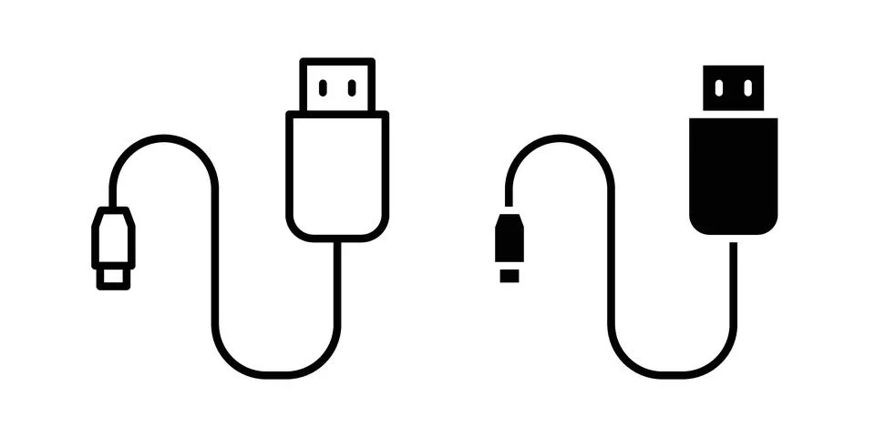 USB cable icon illustration vector, icon set for apps イラスト素材