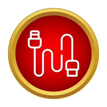 Usb cable icon representing data connection and transfer Stock Illustration