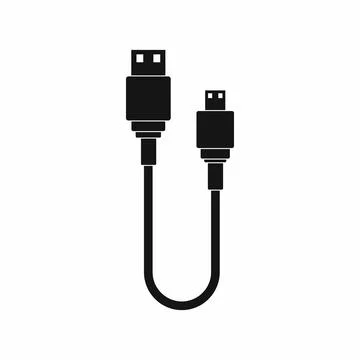 USB cable icon, simple style Stock Illustration