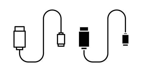 USB cable icon vector art Illustrations Stock Illustration