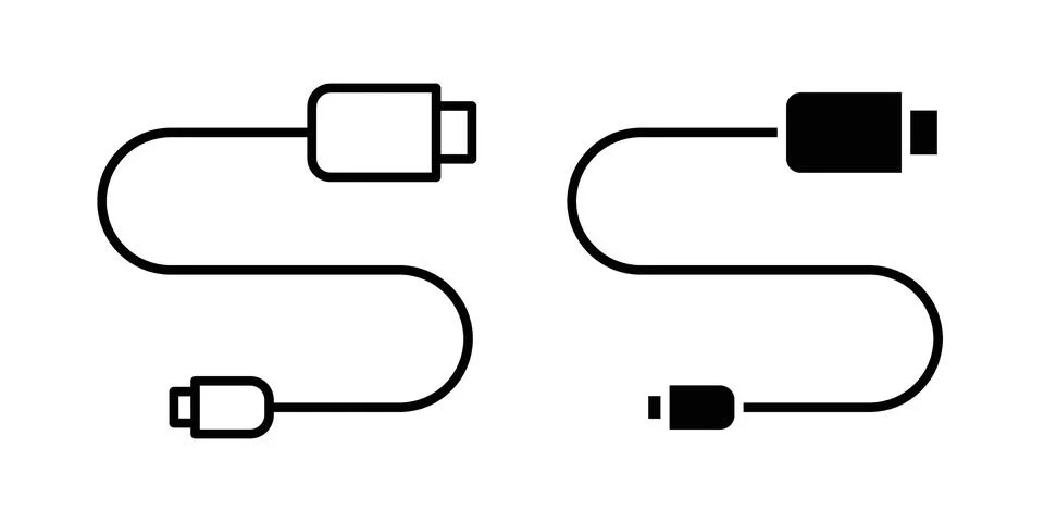 USB cable icon vector design illustrations Stock Illustration