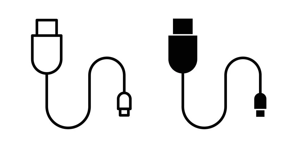 USB cable icon vector editable eps10 Stock Illustration