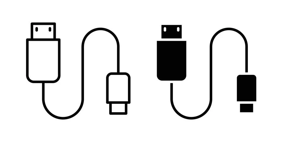 USB cable icon vector symbol graphics Stock Illustration