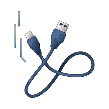 USB cable illustration 库存插图