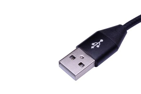 USB cable isolated on a white background with clipping path Stock Photos