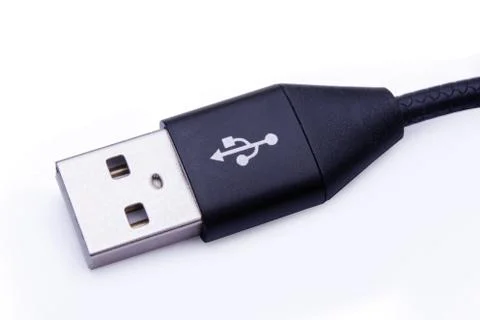 USB cable isolated on a white background with clipping path Stock Photos