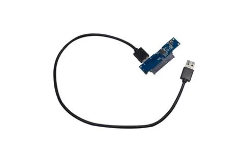Usb cable isolated on a white background with clipping path for easy extraction Fotos de archivo