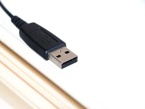 USB cable isolated on white note Stock Photos