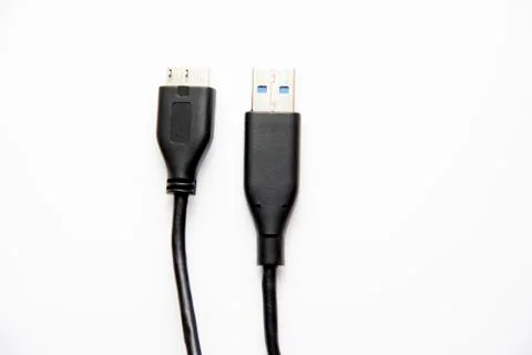 Usb cable isolated on white Stock Photos