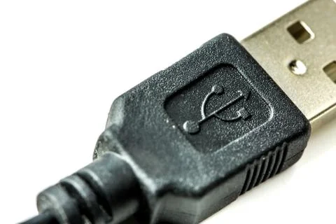 Usb cable, isolated on white Stock Photos