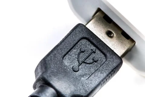 Usb cable, isolated on white Stock Photos
