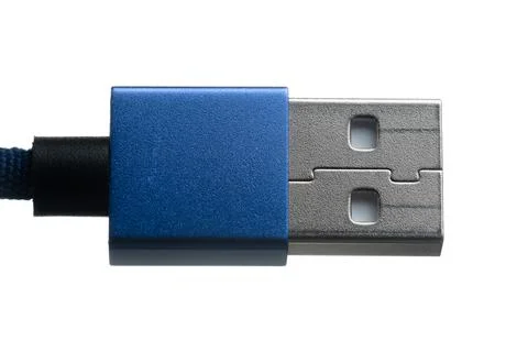 Usb Cable Macro Isolated on White Stock Photos